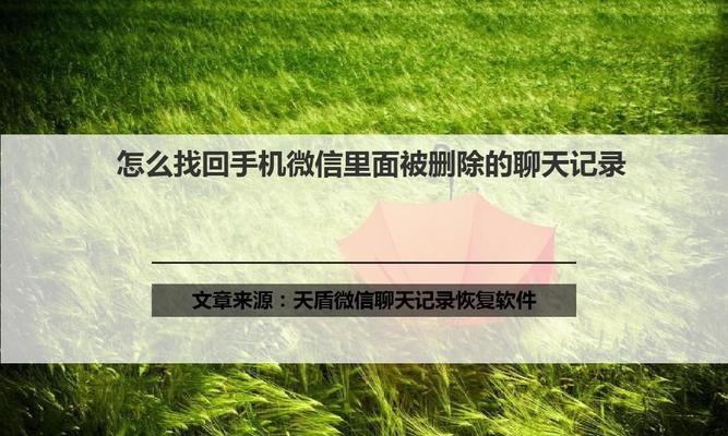 如何恢复不小心删除的微信聊天记录（教你轻松找回被删掉的微信聊天记录，防止重要信息丢失）