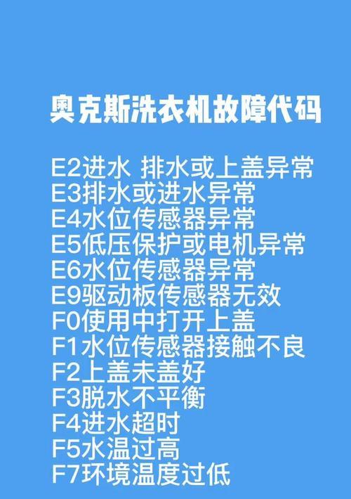 解决威力滚筒洗衣机故障E5的方法（故障代码E5的含义及维修办法）