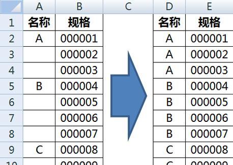 如何在Excel中填充空值为上一个单元格的内容？步骤是什么？